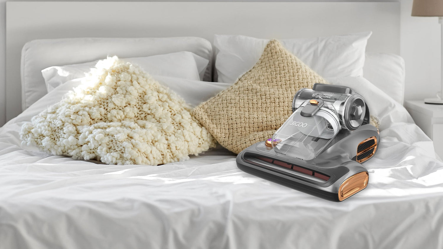 UV + Hot Air + Beating: JIGOO Bed Vacuum Cleaners for Dust Mites