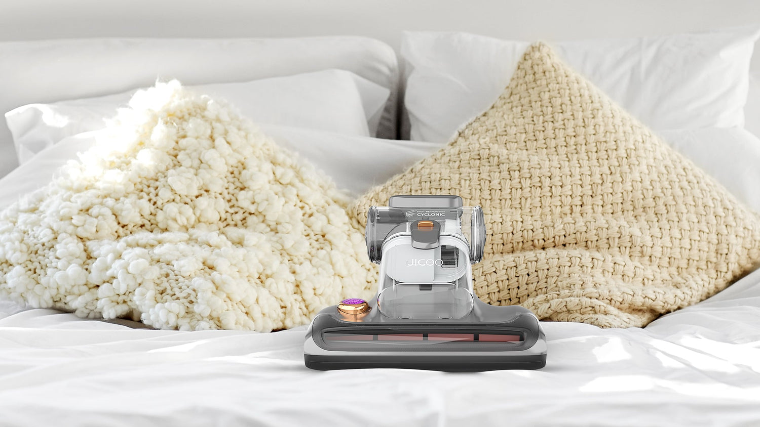 UV + Hot Air + Beating: JIGOO Bed Vacuum Cleaners for Dust Mites