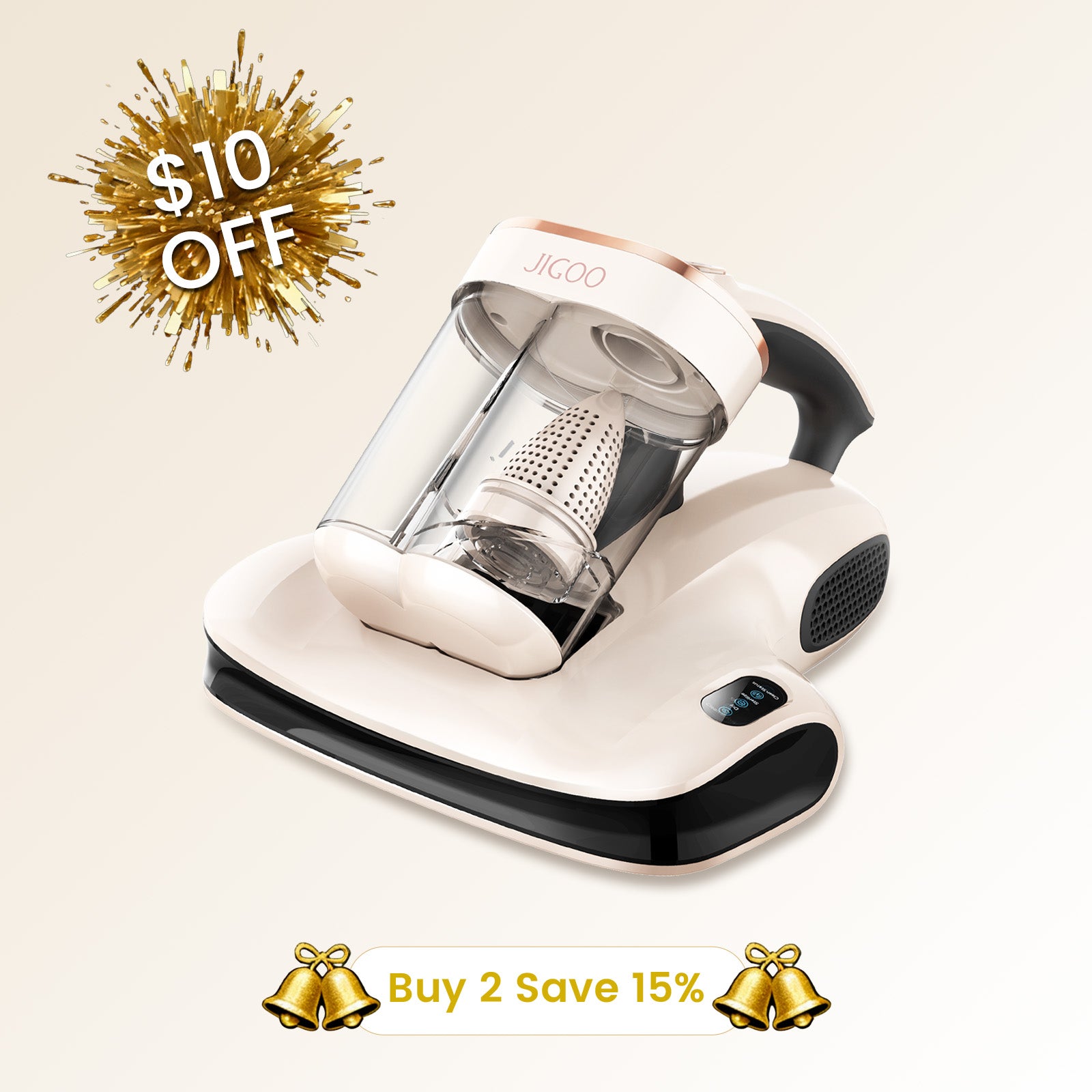 Jigoo S100 Smart Dual-Cup Mattress Vacuum Cleaner