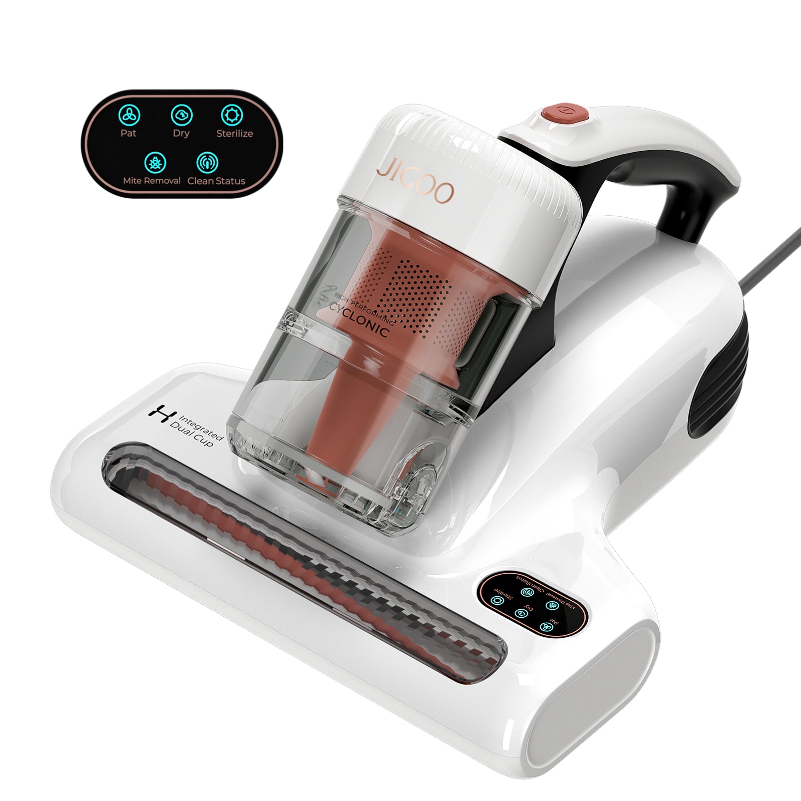 Jigoo J200 Integrated Dual-Cup Mite Cleaner - Bed Vacuum Cleaner
