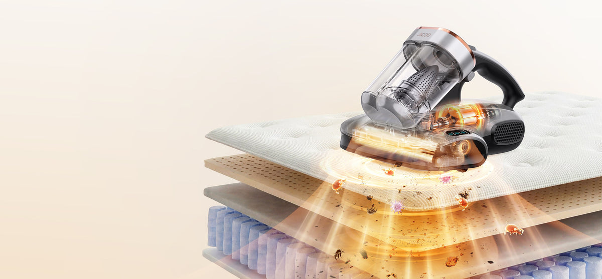 JIGOO S100 Cordless Smart Dual-Cup Mattress Vacuum Cleaner